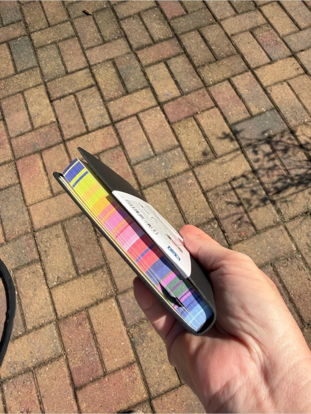 Flying Tiger Copenhagen- A6 Black Lined Journal Notebook with Rainbow Spine